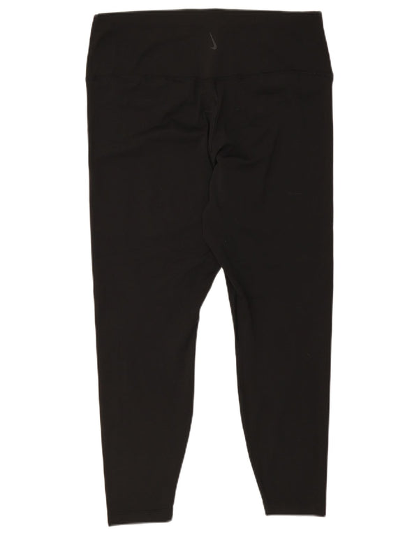 Nike Dame Dri Fit Crop Leggings UK 18 XL Sort Polyester