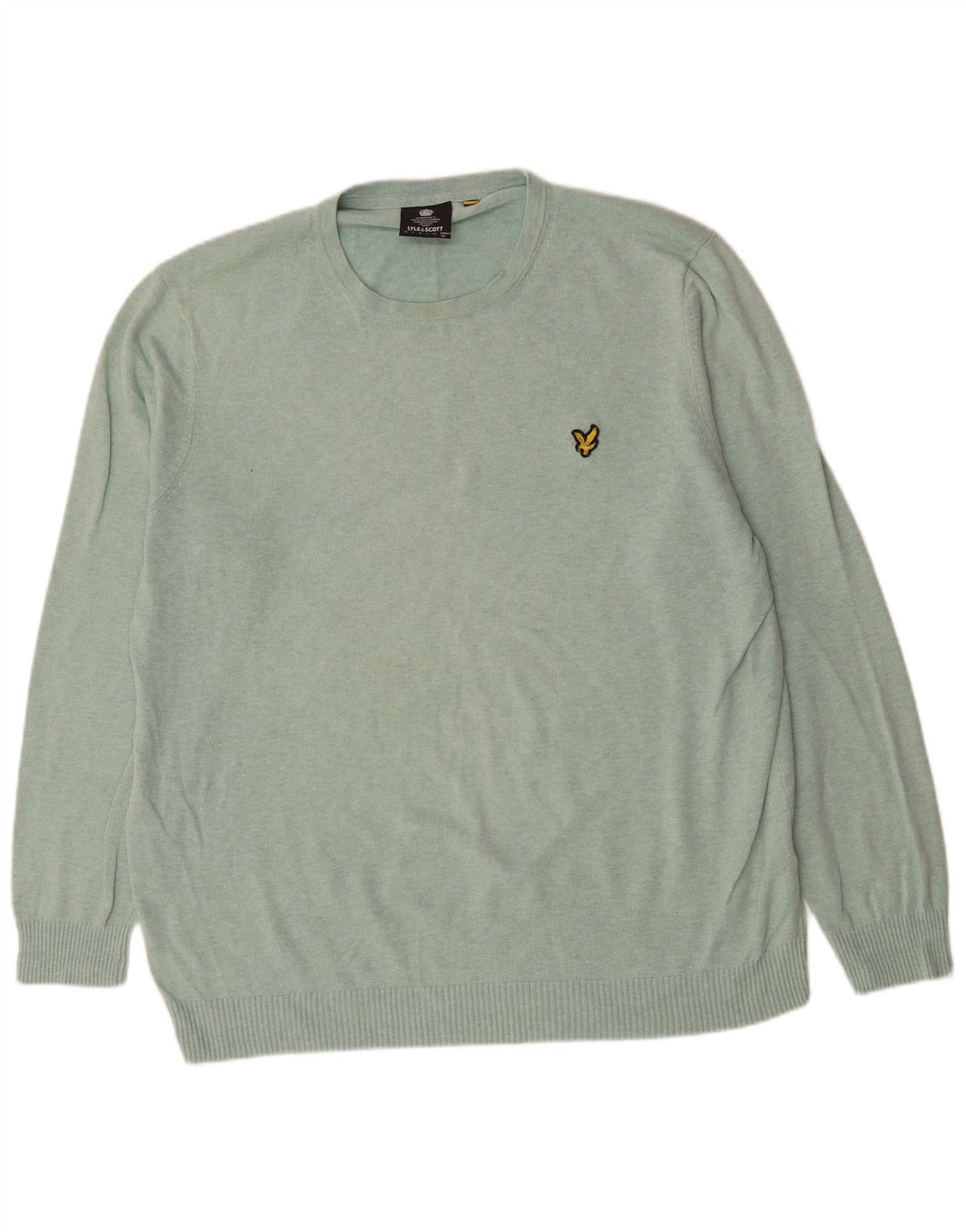 LYLE & SCOTT Herre sweater med rund hals 2XL grøn bomuld