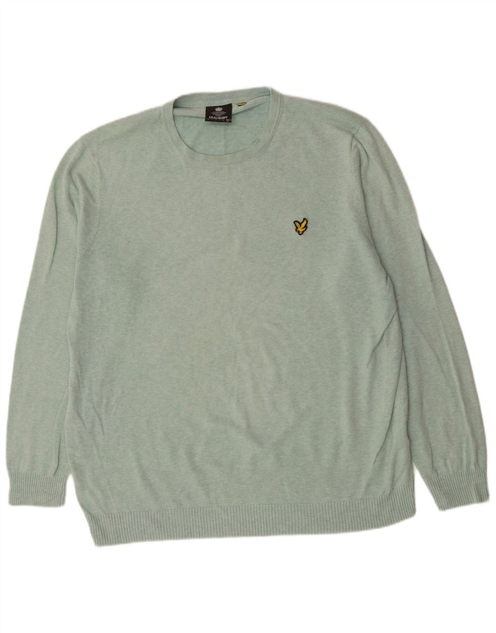 LYLE & SCOTT Herre sweater med rund hals 2XL grøn bomuld