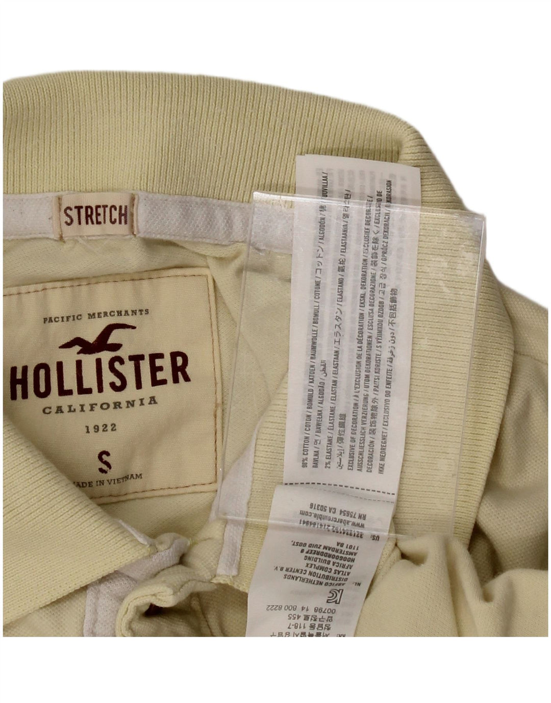 HOLLISTER Mens Polo Shirt Small Yellow Cotton