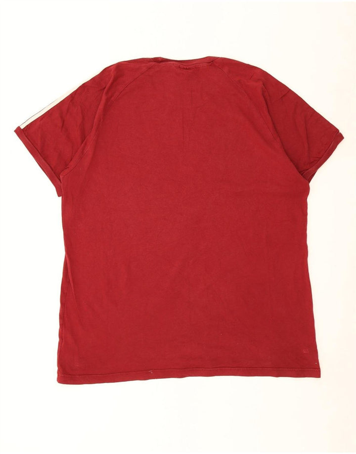 Adidas Herre T-Shirt Top XL Rød Bomuld