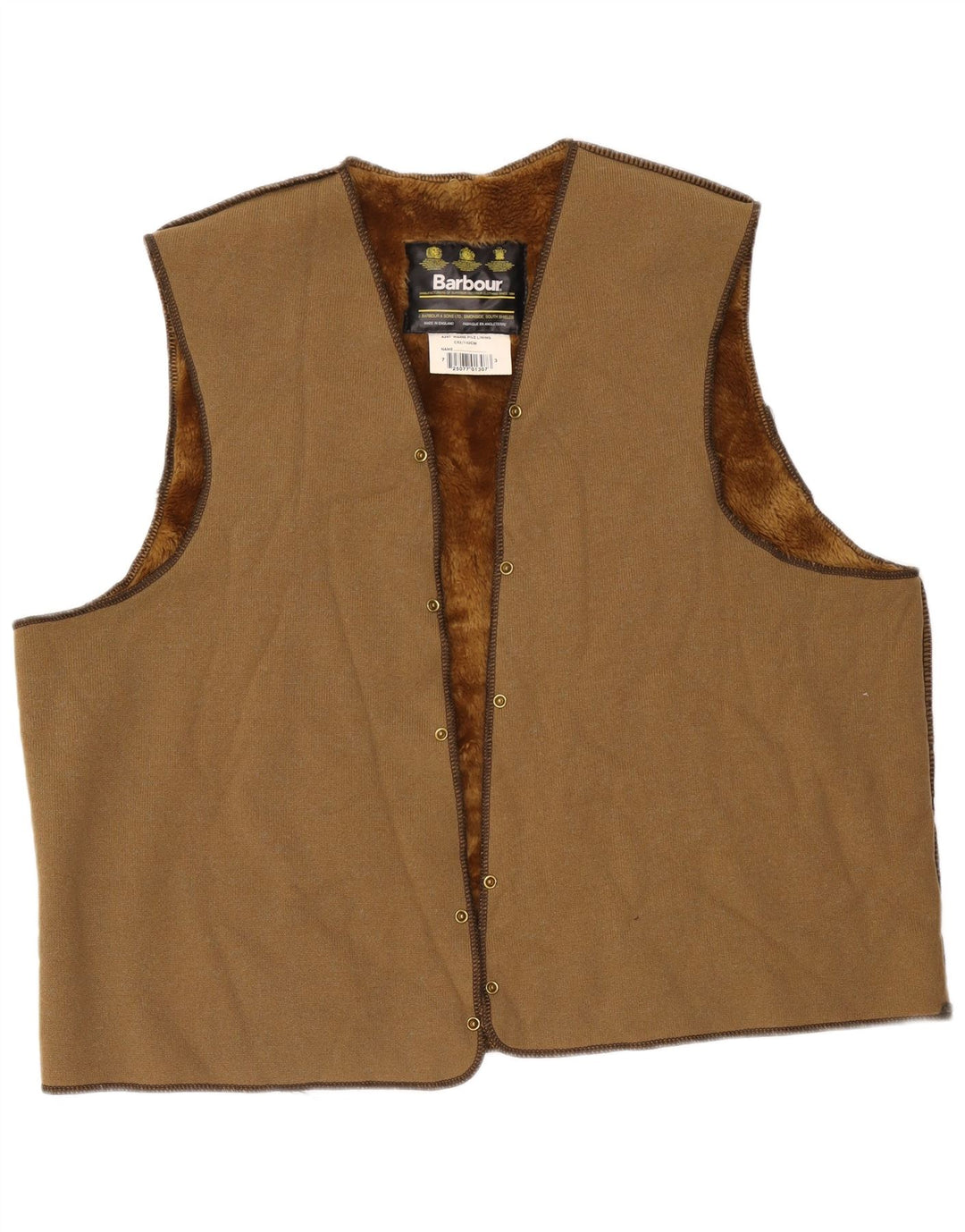 Barbour Herre Sherpa Liner Gilet Størrelse 52 Stor Brun Akryl