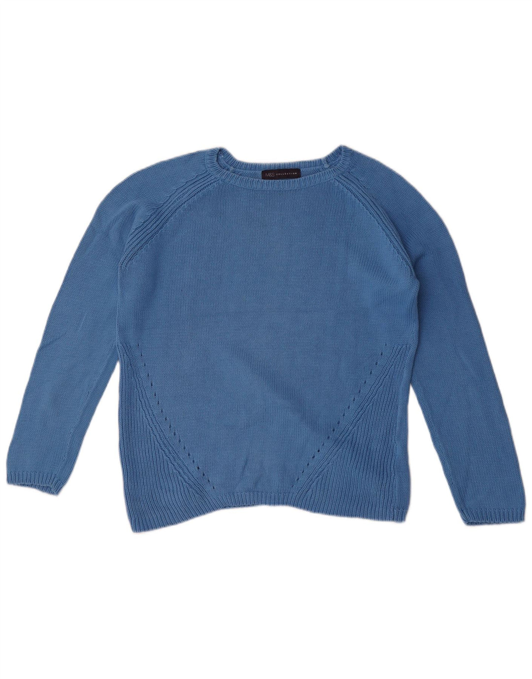 Marks & Spencer Dame Oversized Boat Neck Jumper Sweater UK 10 Small Blue