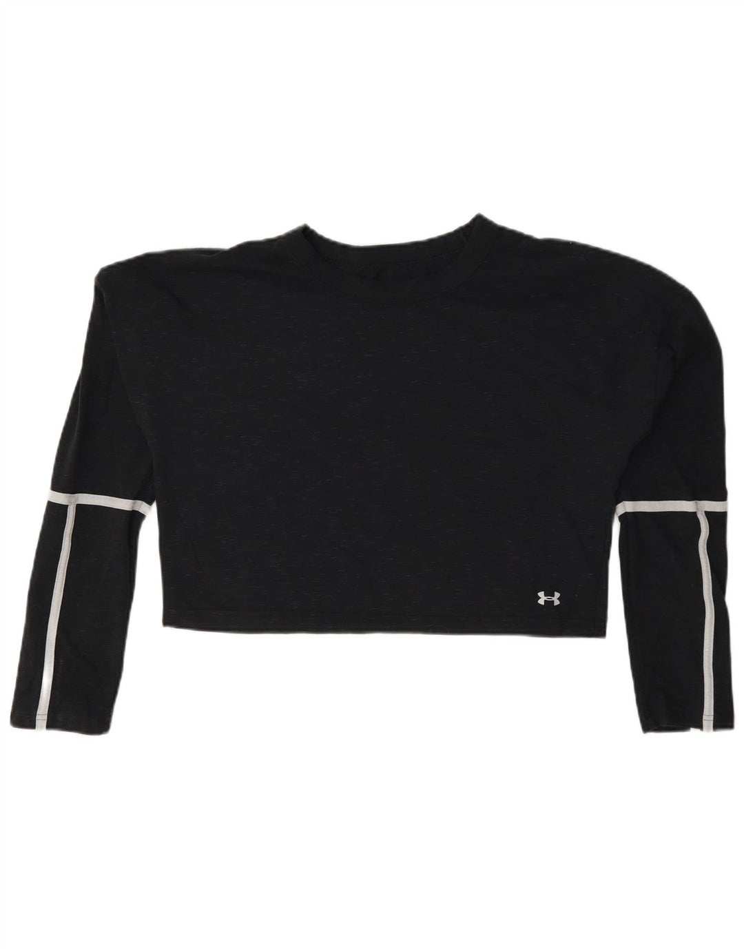 Under Armour Dame Crop Top Langærmet UK 14 Medium Sort Bomuld