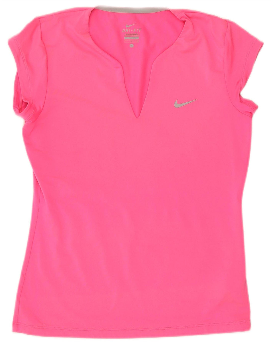 Nike Dame Dri Fit T-Shirt Top UK 16 Stor Pink Polyester