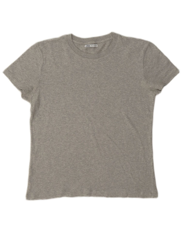 Zara Herre T-Shirt Top Lille Grå