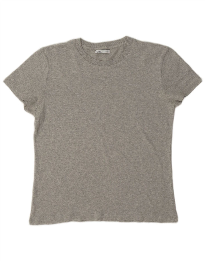 Zara Herre T-Shirt Top Lille Grå