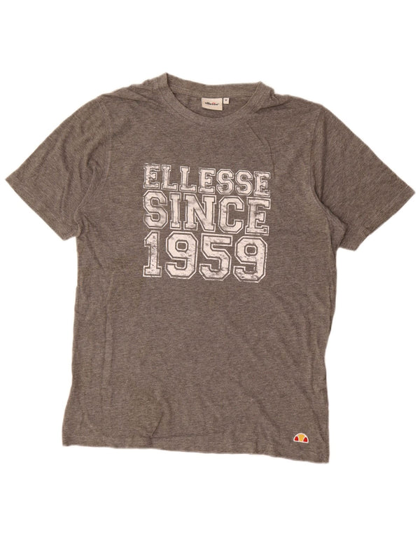 Ellesse Herre Grafisk T-Shirt Top Medium Grey Flecked Bomuld