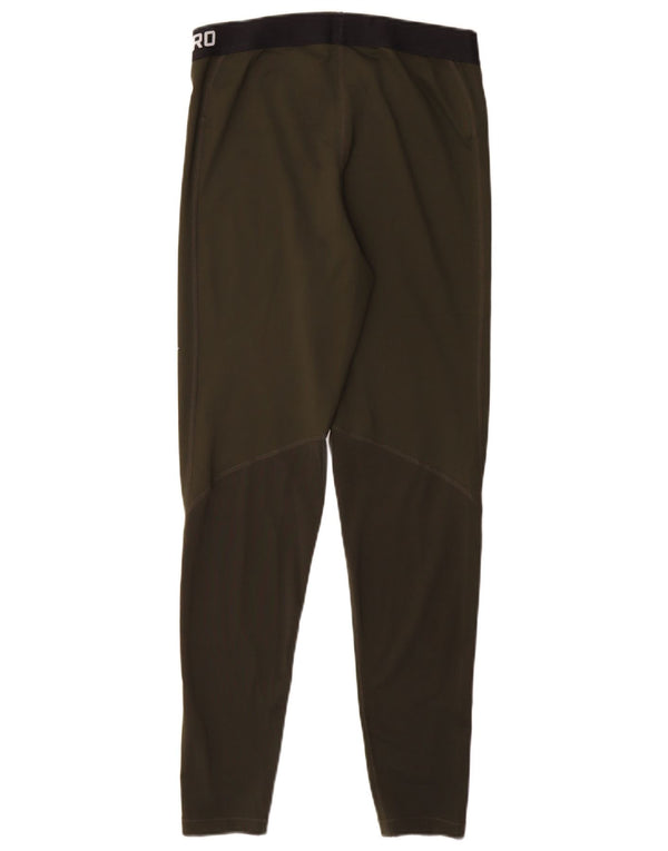 NIKE Dame Dri Fit Grafiske Leggings UK 14 Stor Khaki Polyester