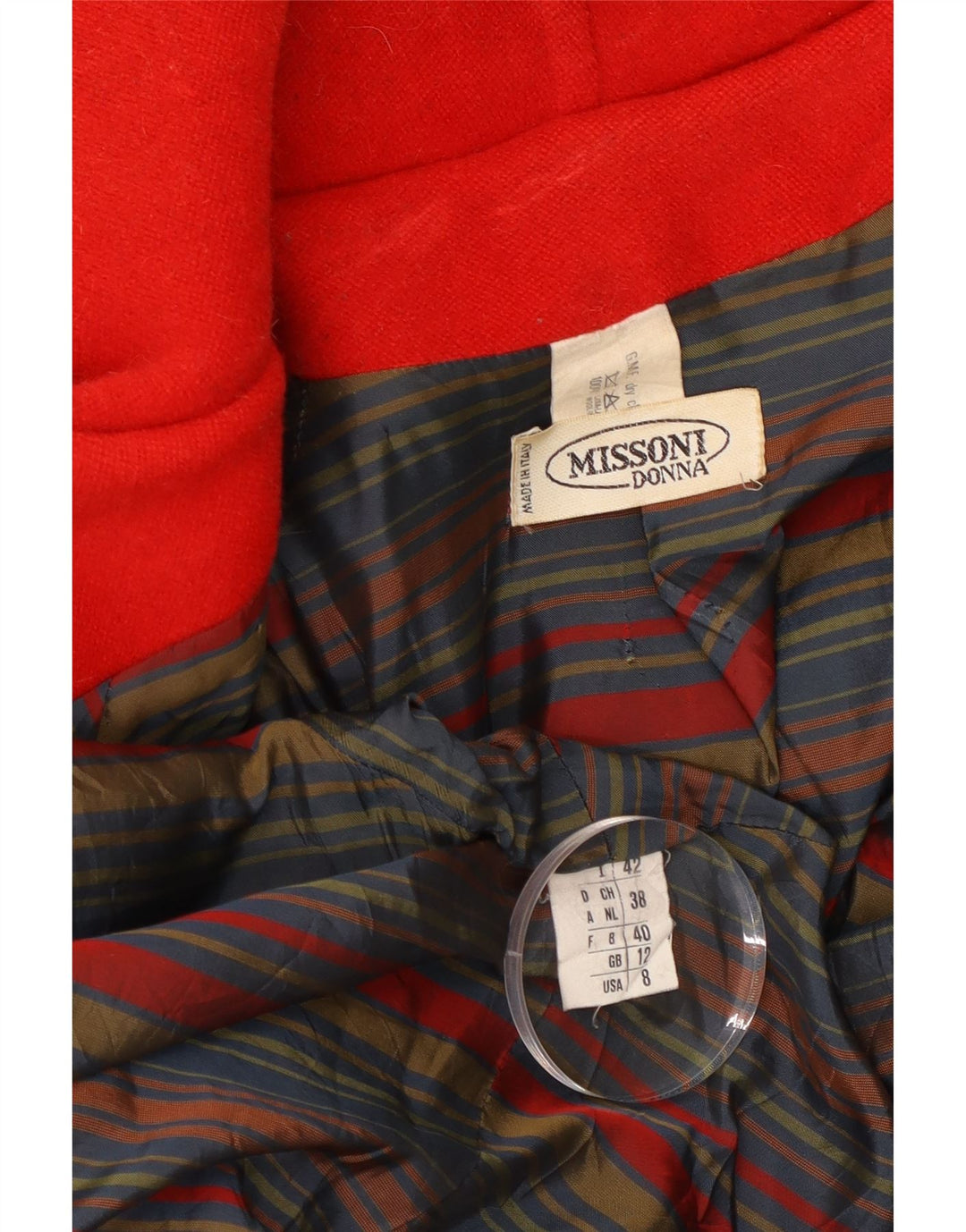 Missoni Dame Oversized Overfrakke UK 12 Medium Rød Uld