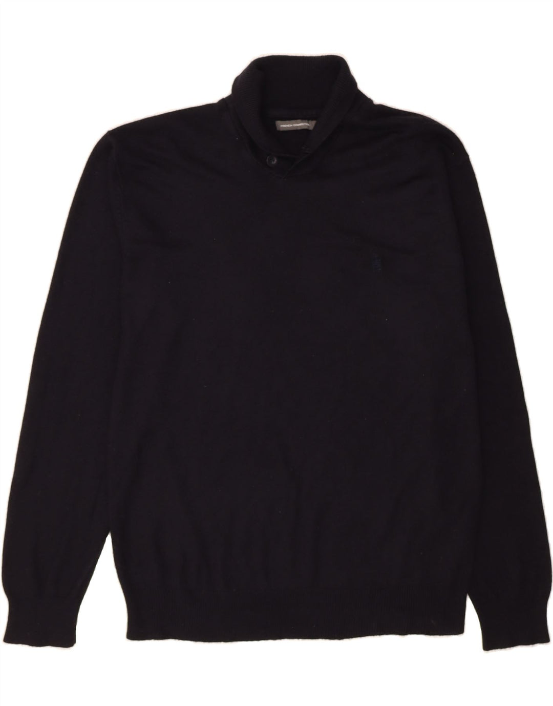 FRENCH CONNECTION Mens Shawl Neck Jumper Sweater XL Navy Blue Acrylic Vintage French Connection and Second-Hand French Connection from Messina Hembry 