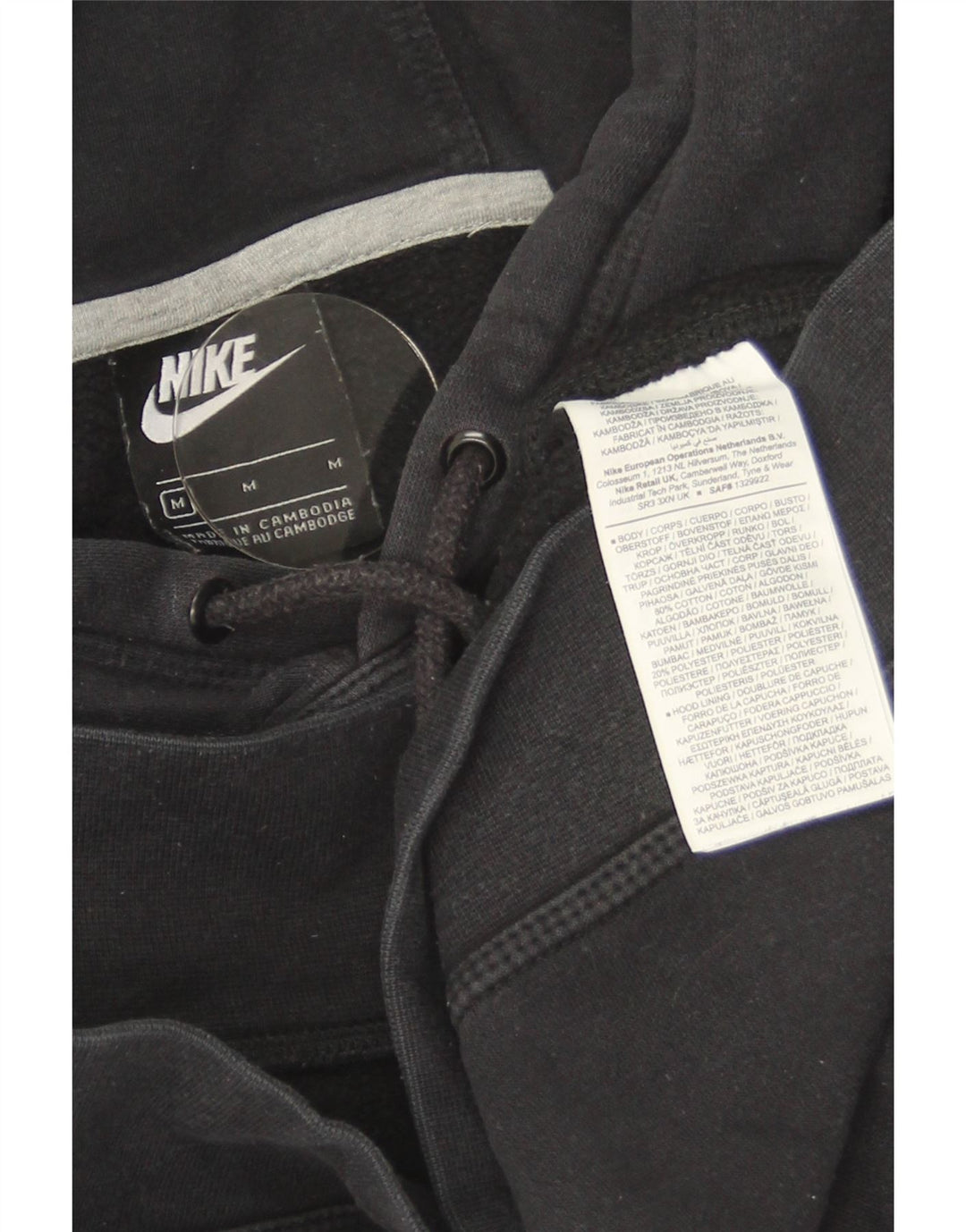 Nike Herre hættetrøje Jumper Medium Sort Bomuld