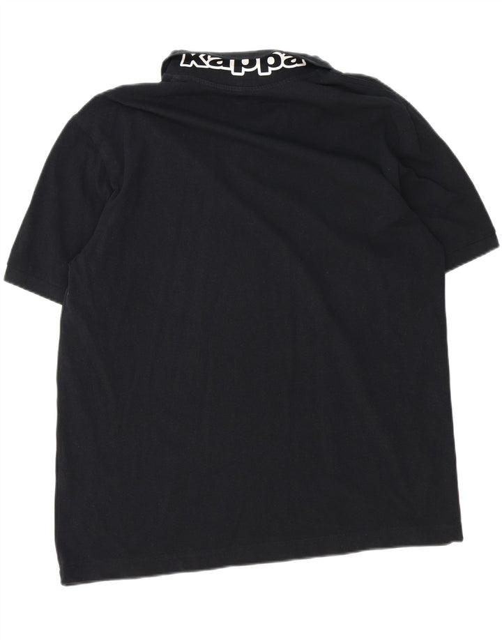 KAPPA Mens Graphic Polo Shirt 2XL Black Vintage Kappa and Second-Hand Kappa from Messina Hembry 