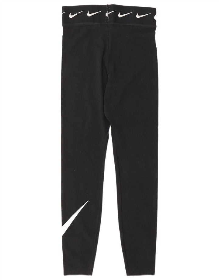 Nike Dame Grafiske Leggings UK 10 Small Black Bomuld