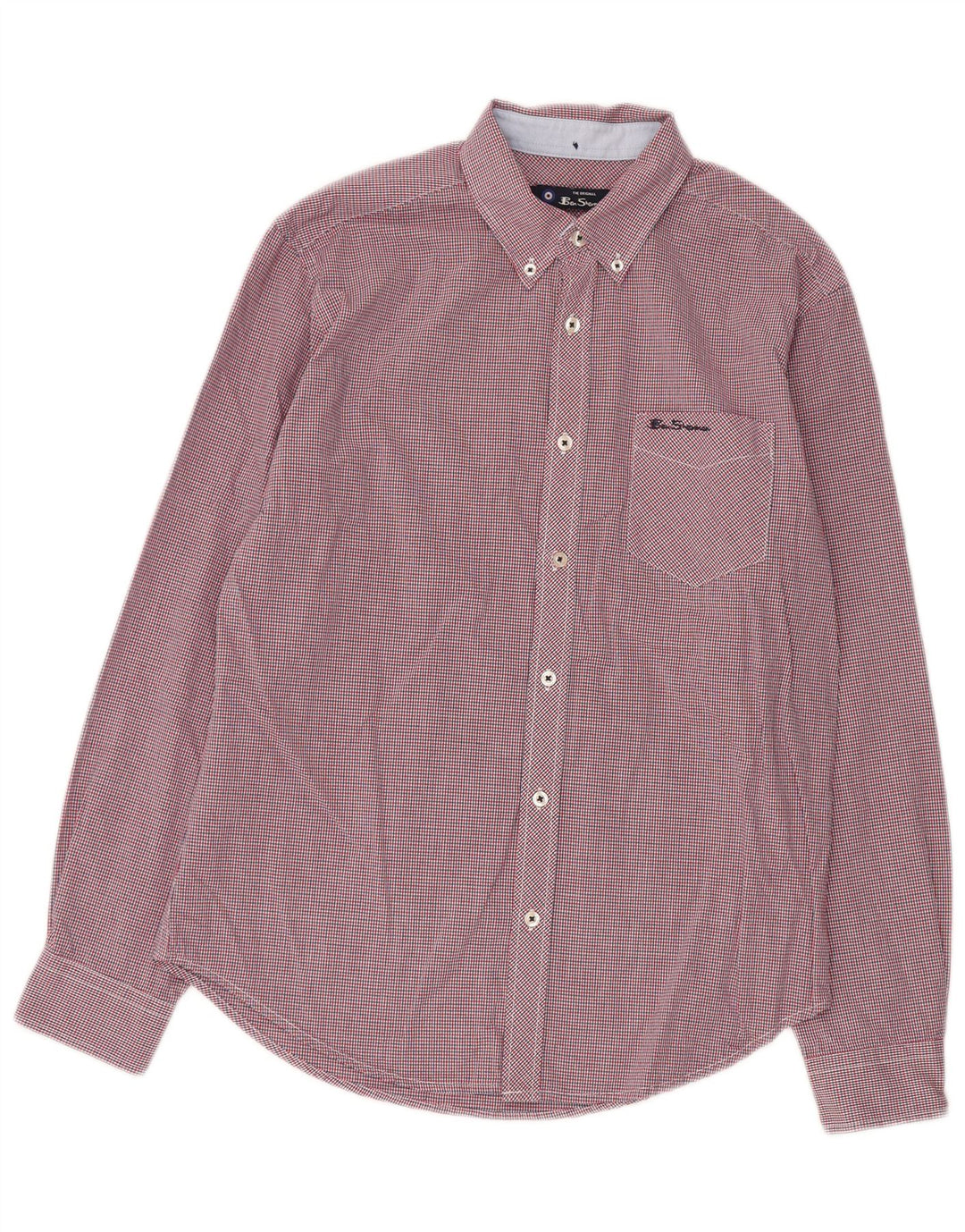 Ben Sherman herreskjorte medium rød ternet bomuld