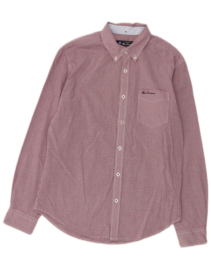 Ben Sherman herreskjorte medium rød ternet bomuld