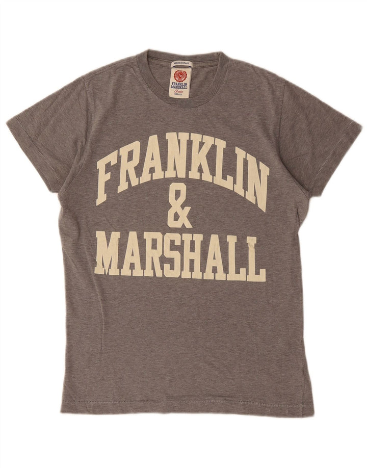 FRANKLIN & MARSHALL Klassisk grafisk T-shirt til mænd, lille grå bomuld
