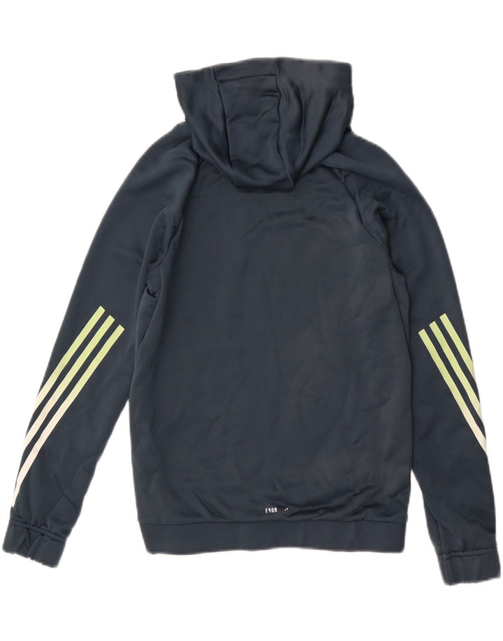 ADIDAS Boys Hoodie Jumper 11-12 Years Green Polyester