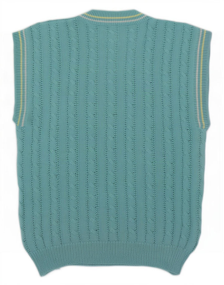 Vintage Herrevest Tank Top IT 52 Stor Blå Polyakryl