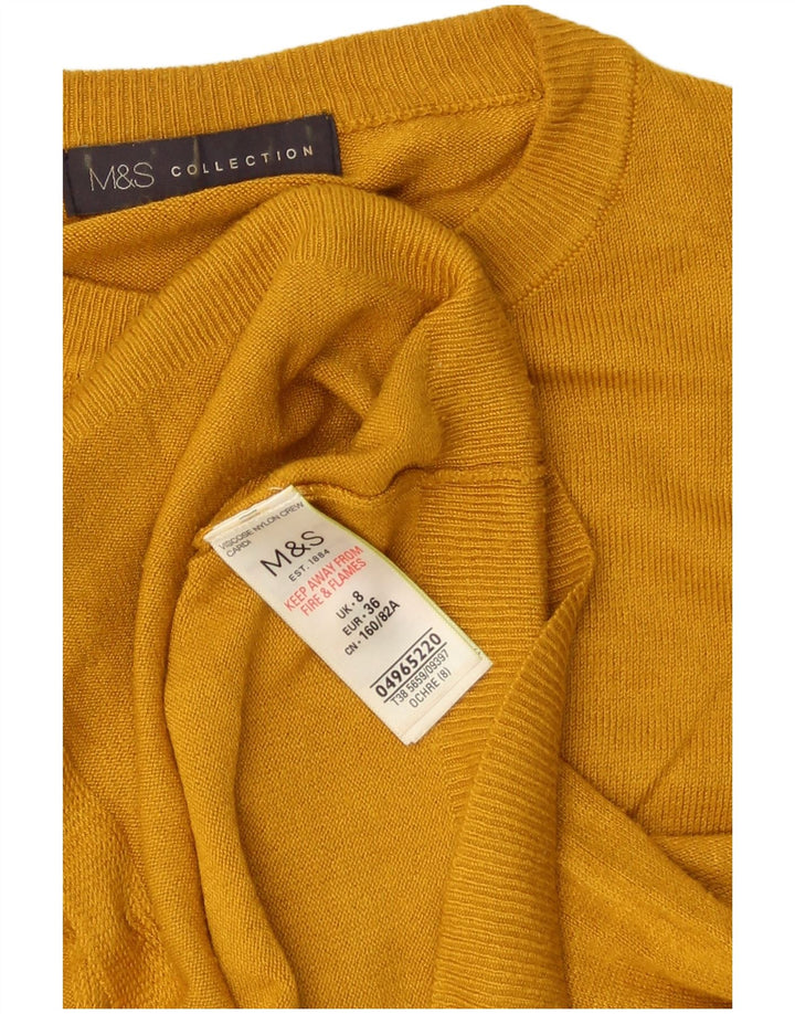 Marks & Spencer Dame Oversized Cardigan Sweater UK 8 Lille Gul