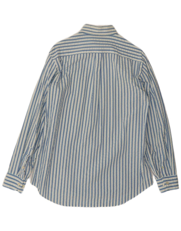 Best Company Mens Shirt Large Blue Striped Cotton