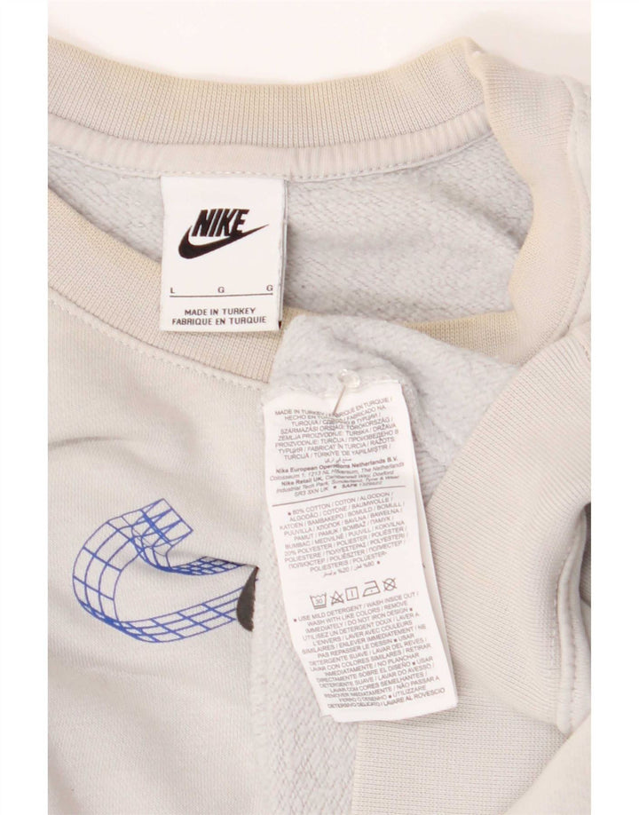 Nike grafisk sweatshirt til mænd, stor hvid bomuld