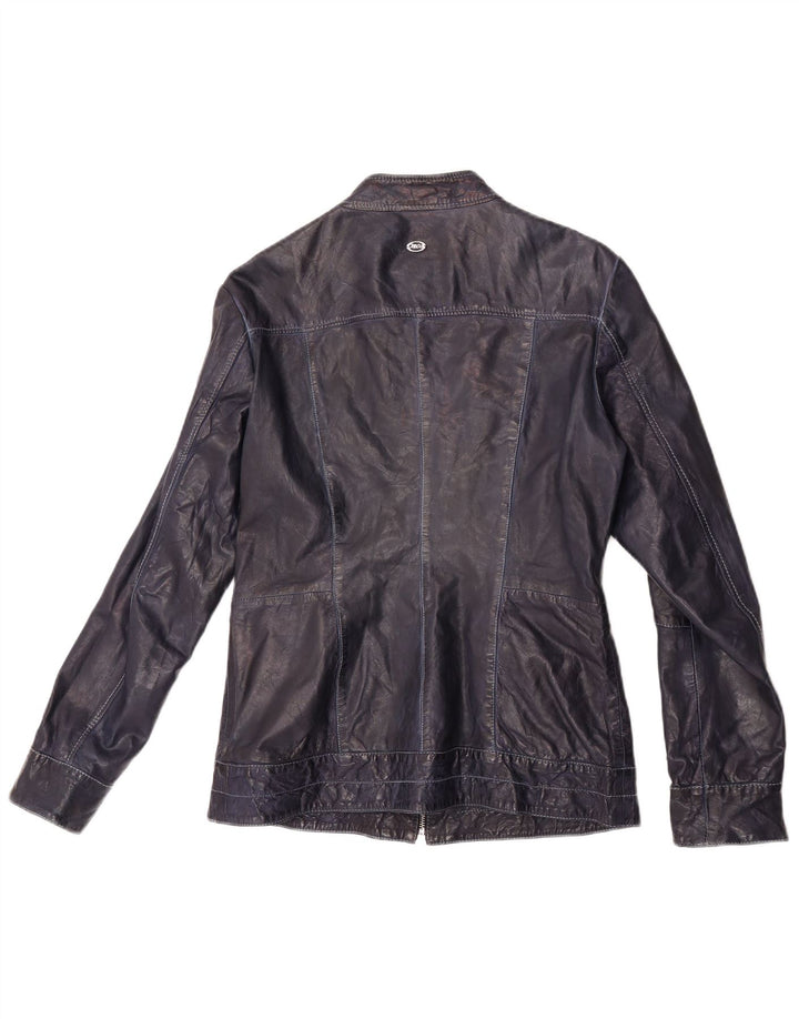 Marlboro Classics Dame Læderjakke IT 44 Medium Blue Lammeskind