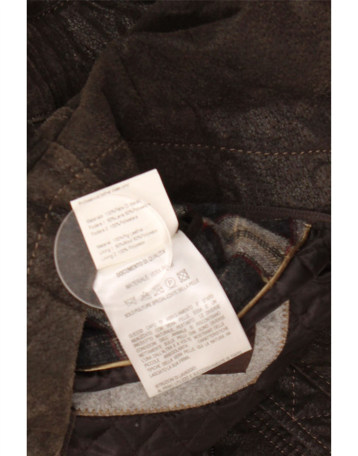 Blackthorn Mens Leather Jacket IT 48 Medium Brown Leather