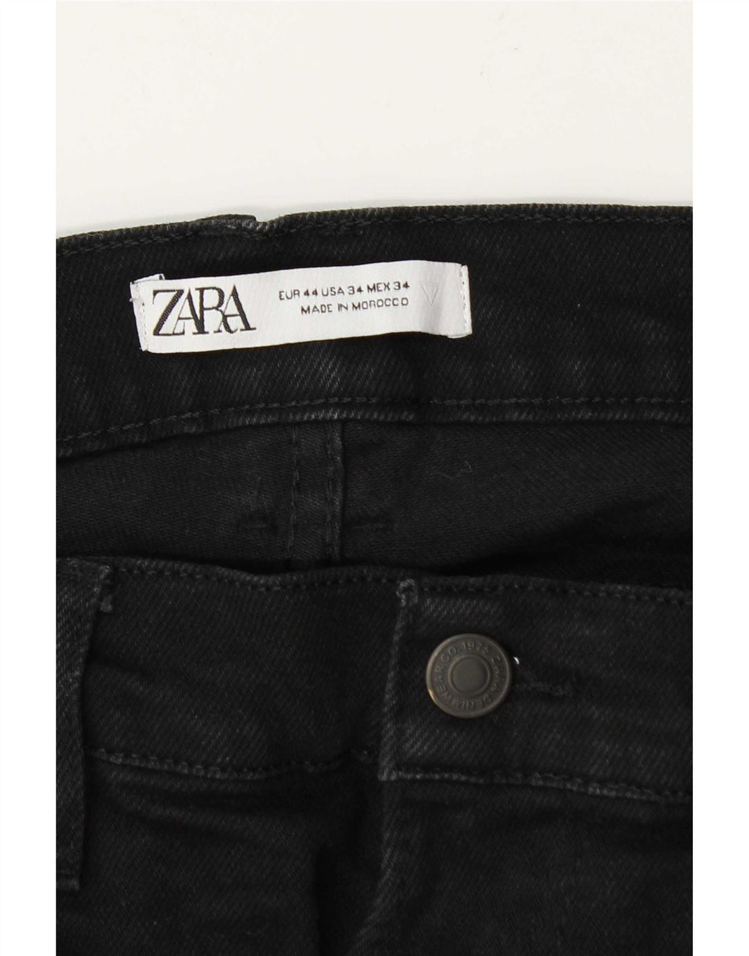 Zara Herre Slim Jeans EU 44 Large W34 L31 Sort