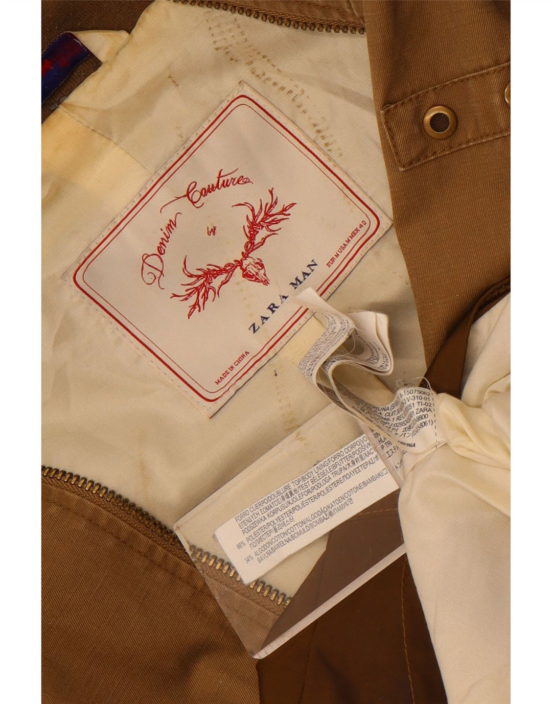 Zara Bomber Jacket UK 38 Medium Brown Colourblock Polyester