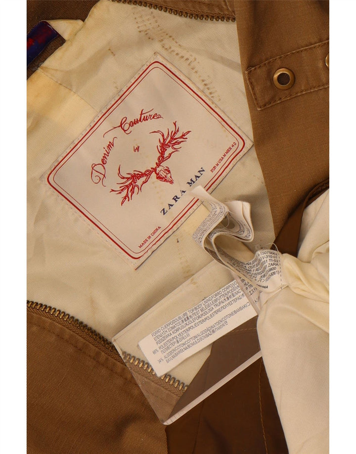 Zara Bomber Jacket UK 38 Medium Brown Colourblock Polyester