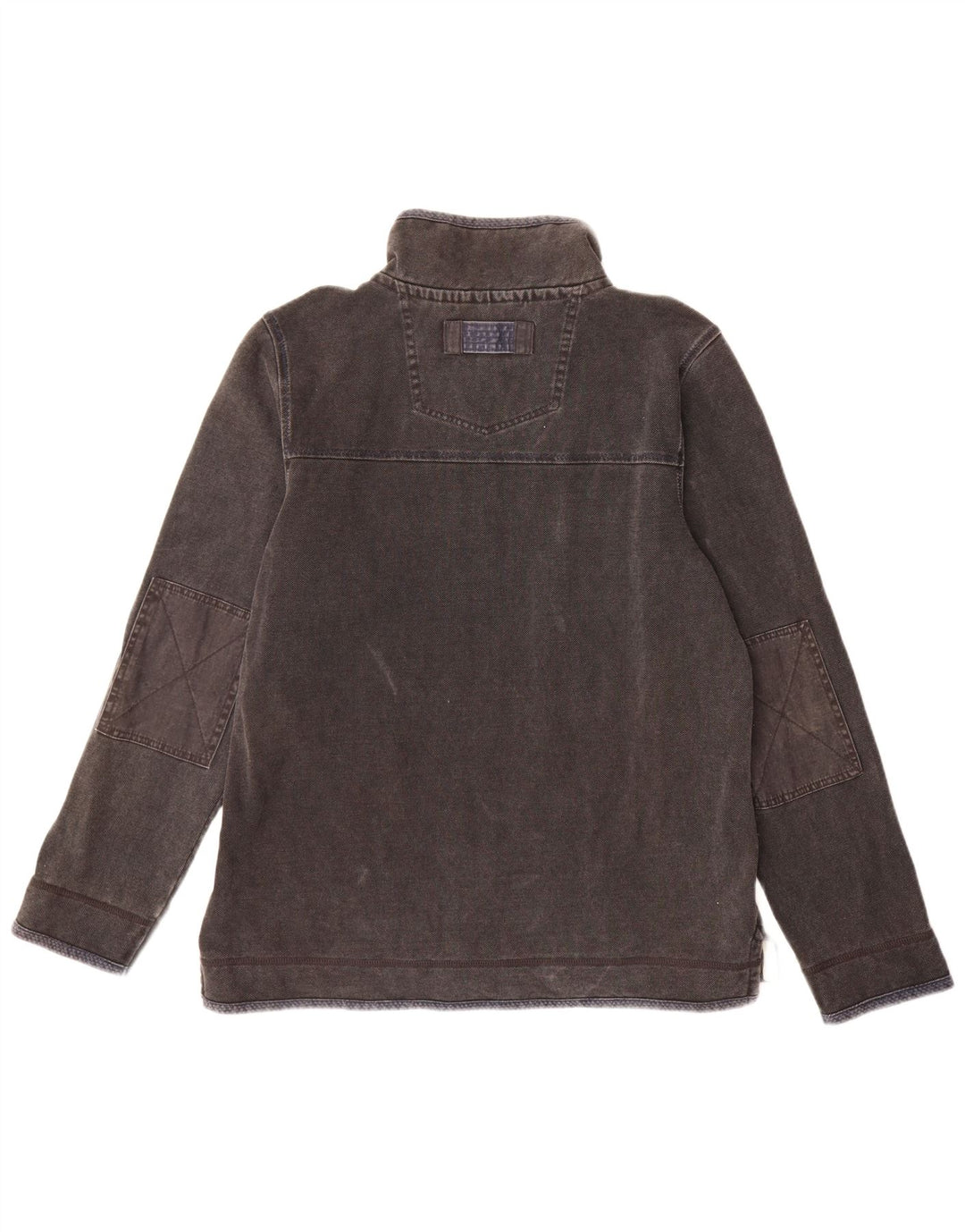 Fat Face Herre Zip Neck Sweatshirt Jumper Stor Grå Bomuld