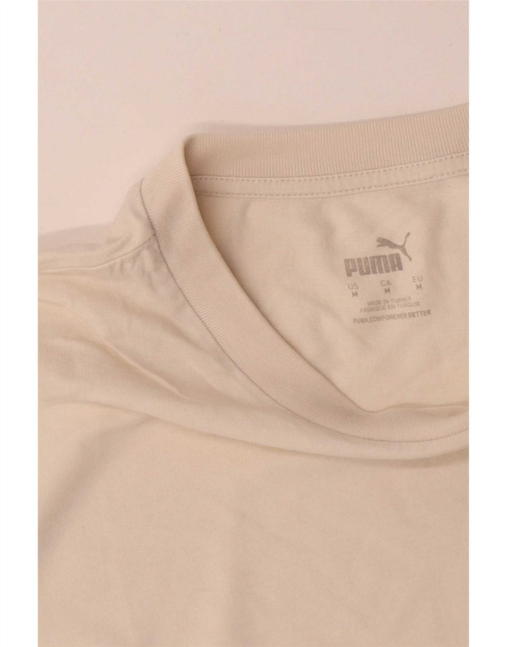 Puma Herre T-shirt Top Medium Off White Bomuld