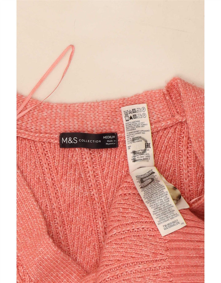 Marks & Spencer dame cardigan sweater UK 14 Medium Pink Polyester