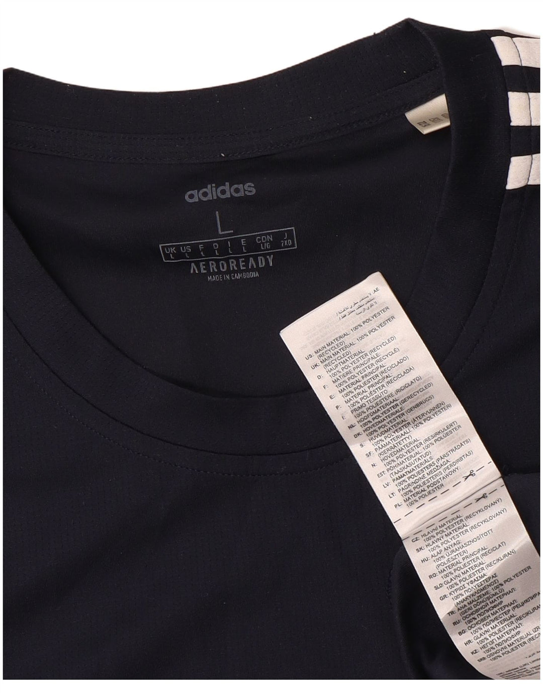 Adidas Herre Aeroready T-Shirt Top Stor Marineblå Polyester