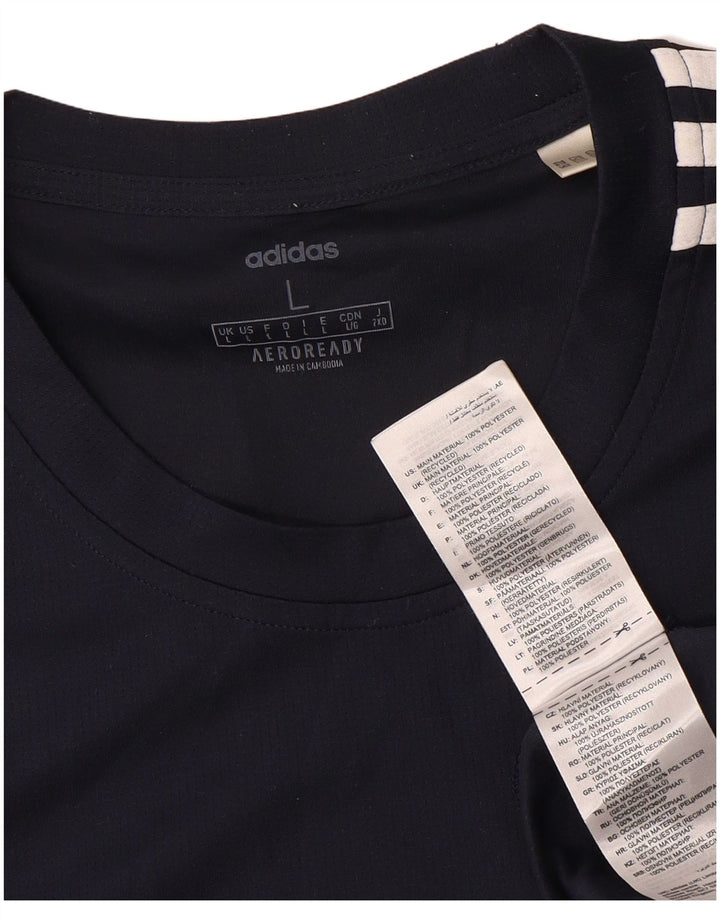 Adidas Herre Aeroready T-Shirt Top Stor Marineblå Polyester