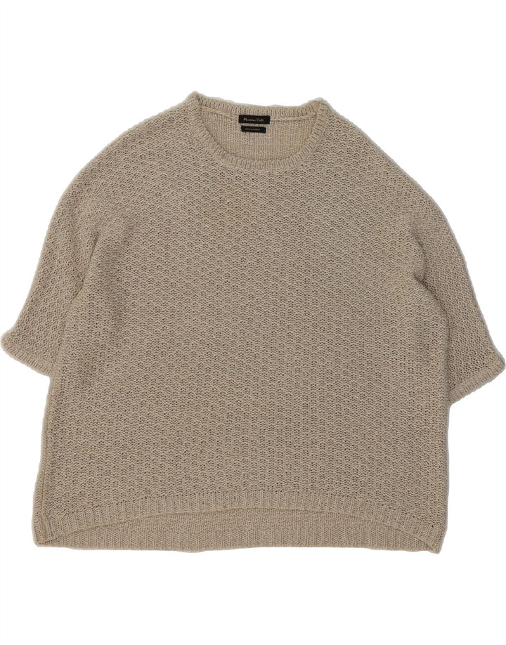 MASSIMO DUTTI Womens Oversized Boat Neck Jumper Sweater UK 14 Medium Grey Vintage Massimo Dutti and Second-Hand Massimo Dutti from Messina Hembry 