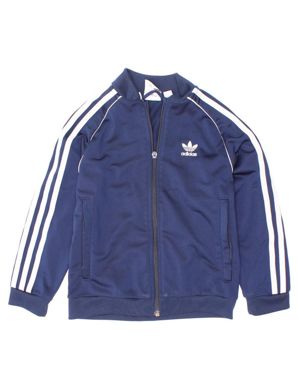 Adidas Drenge Træningsdragt Topjakke 6-7 År Marineblå Polyester