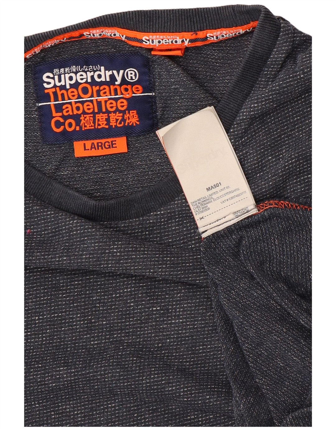 Superdry T-shirt top til mænd Stor marineblå bomuld