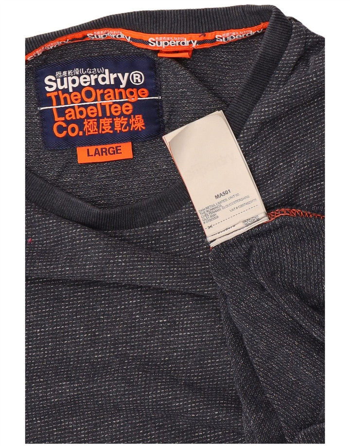 Superdry T-shirt top til mænd Stor marineblå bomuld