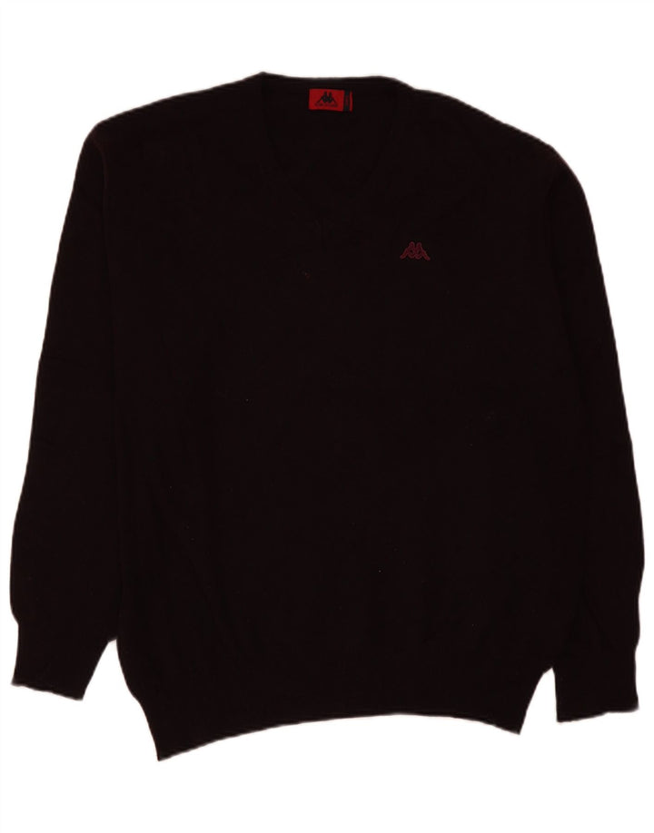 Kappa Herre V-hals sweater Stor Bourgogne lammeuld