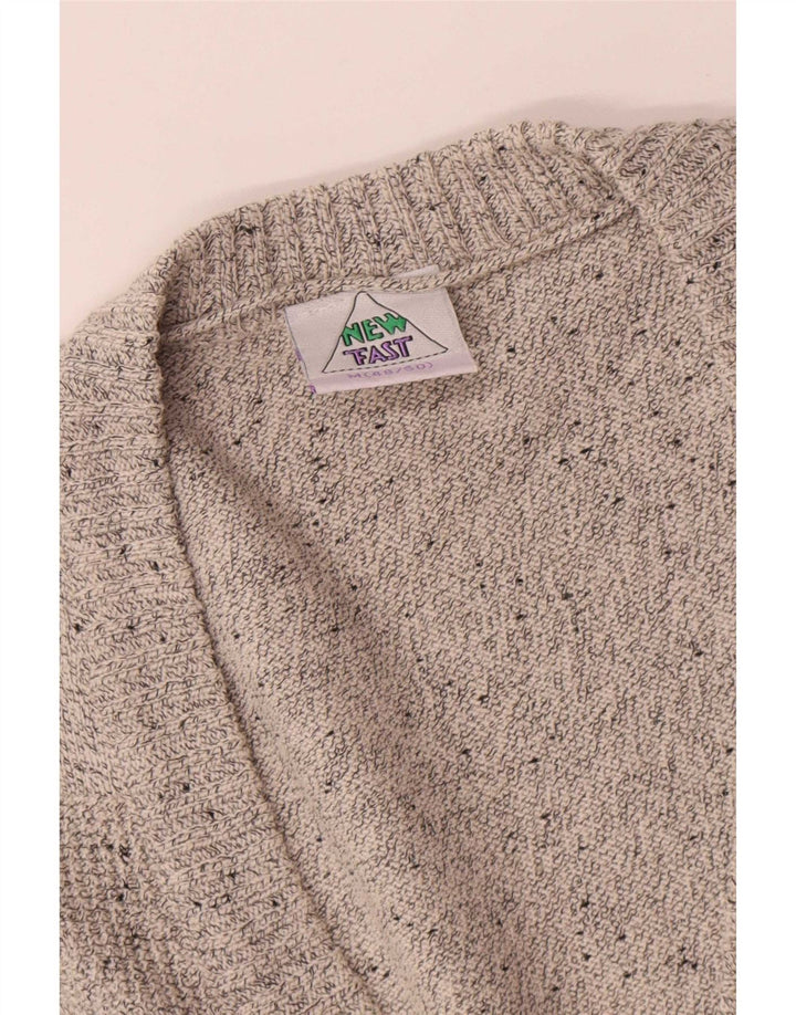 Ny Fast Herre Cardigan Sweater Stor Grå Bomuld