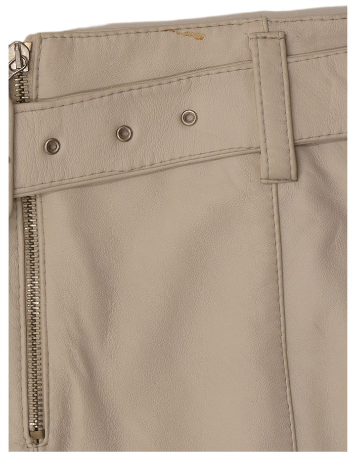 VINTAGE Lædernederdel til kvinder IT 44 Medium W28 Grå Læder