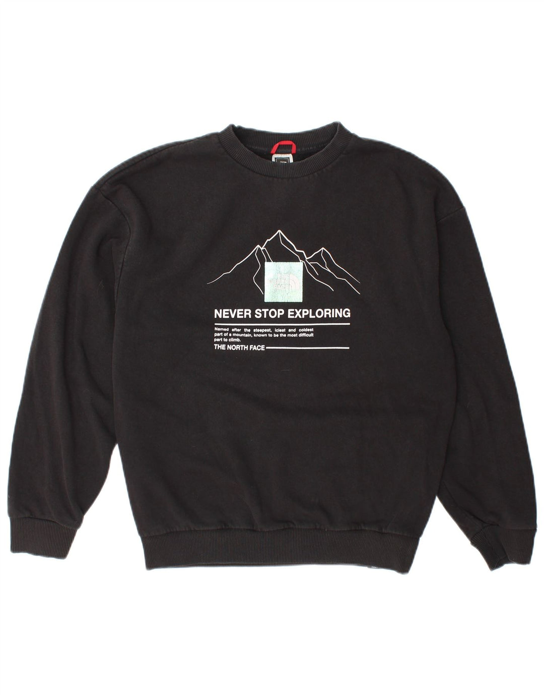 The North Face Dame Grafisk Sweatshirt Jumper UK 14 Medium Sort Bomuld