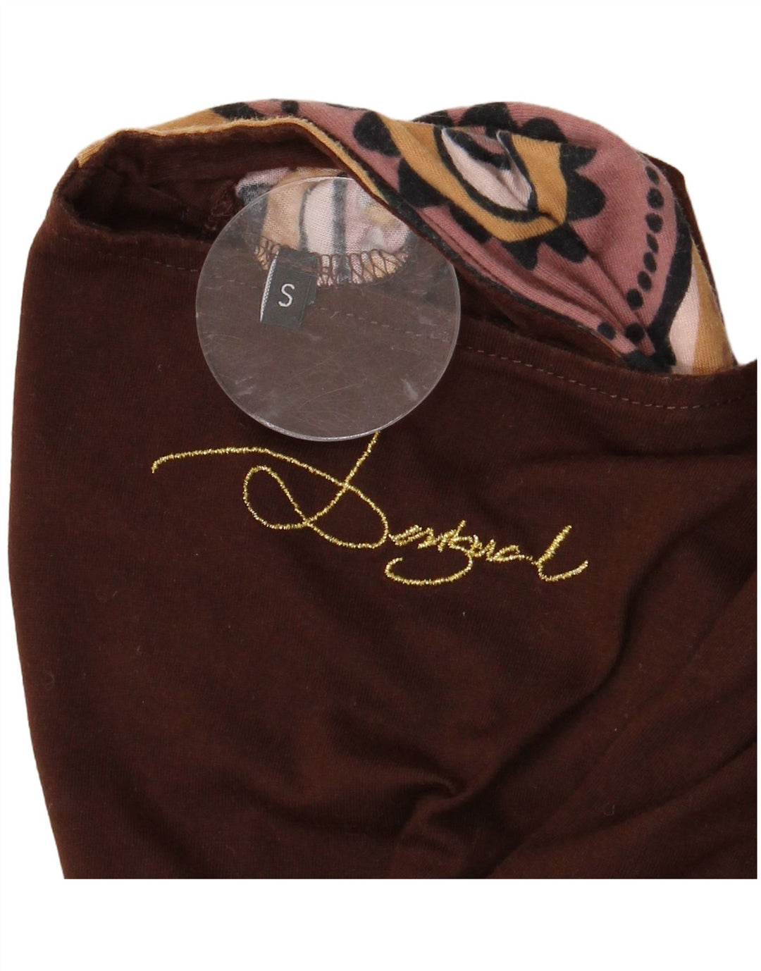 DESIGUAL Kvinders grafisk asymmetrisk tunikakjole UK 10 Small Brown Floral