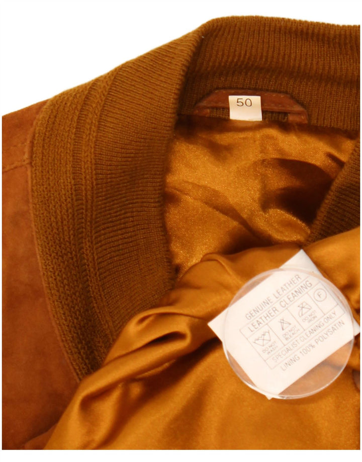 Vintage herre ruskind bomberjakke IT 50 Large Brown