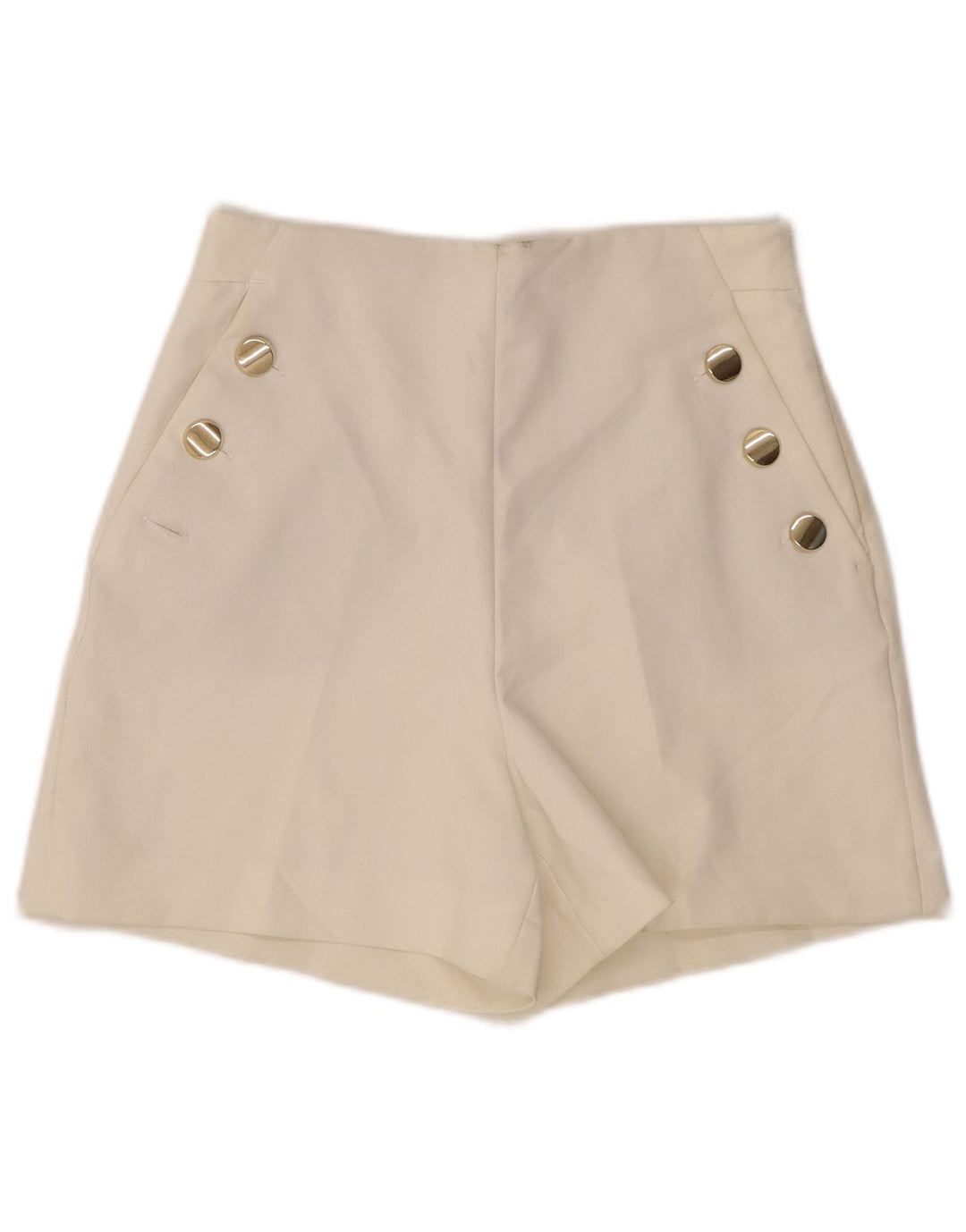 ZARA Højtaljede Casual Shorts til kvinder Small W26 White