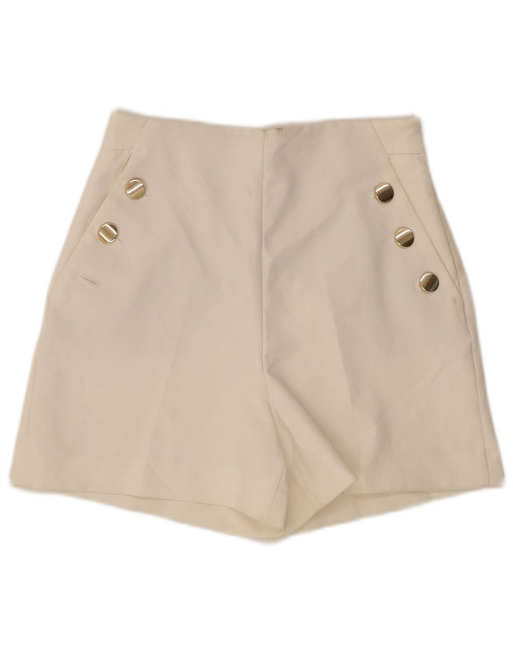 ZARA Højtaljede Casual Shorts til kvinder Small W26 White