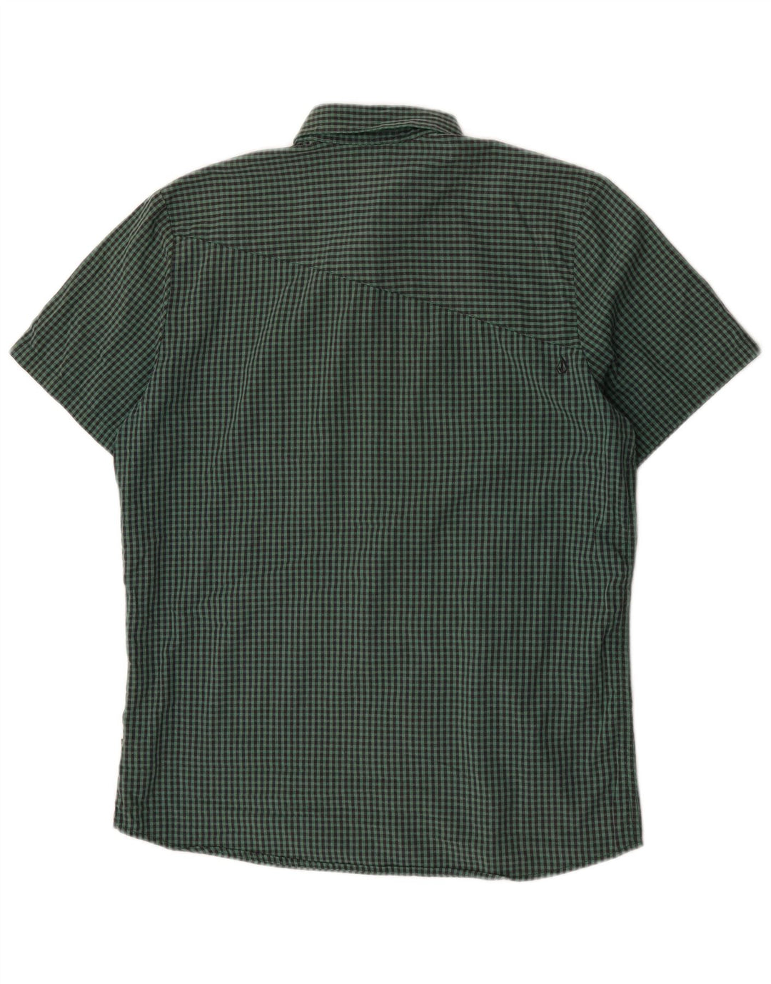 Volcom Herre Modern Fit Kortærmet Skjorte Stor Grøn Gingham Bomuld