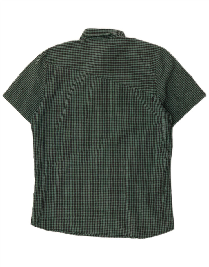 Volcom Herre Modern Fit Kortærmet Skjorte Stor Grøn Gingham Bomuld